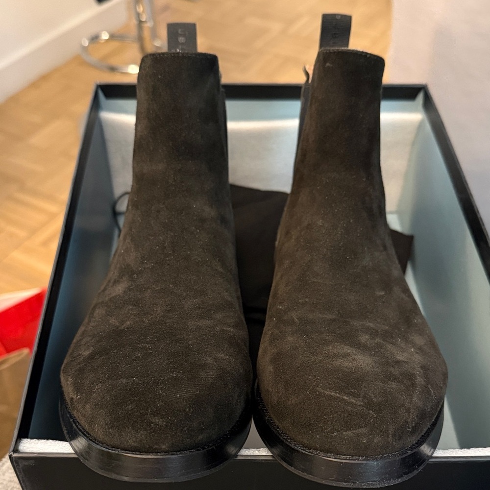 Men's Black Suede Chelsea Boots - Picture 5 of 6